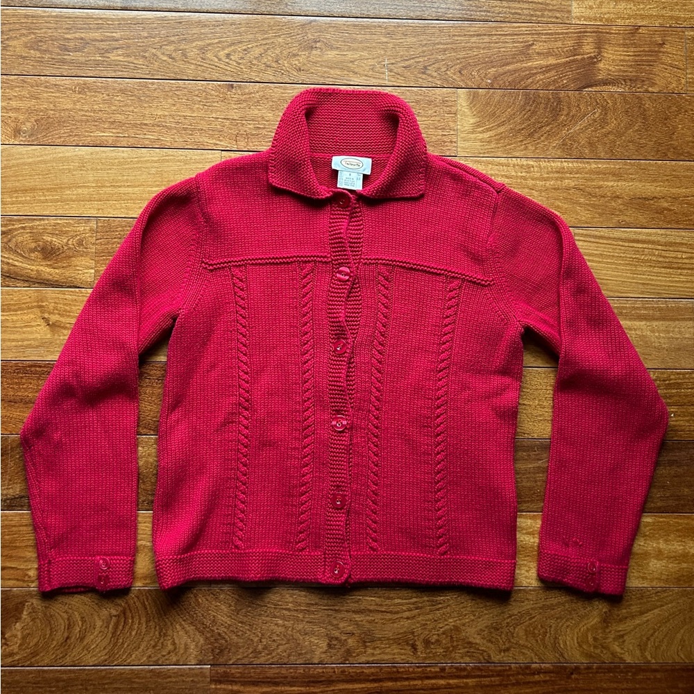 Red Talbots cardigan size s